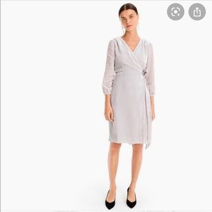 J.Crew Silver Velvet Wrap Dress